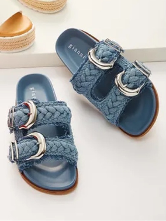 Gianni Bini Shoes - NWT Gianni Bini CecilTwo Braided Denim Double Banded Platform Sandals Sz 6,5